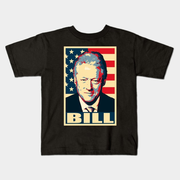 Bill Clinton America Pop Art Kids T-Shirt by Nerd_art